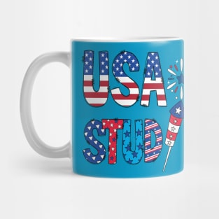 Usa Stud 4th Of July Fire Works Mug